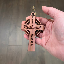 Load image into Gallery viewer, Best Husband Ever Celtic Cross - Cedar Ornament