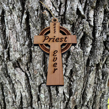 Load image into Gallery viewer, Best Priest Ever Celtic Cross - Cedar Ornament