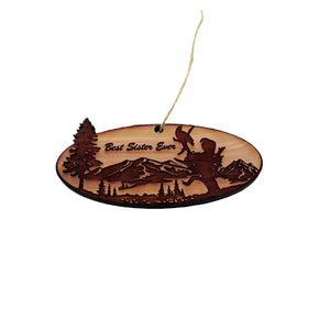 Best Sister Ever Eagle Nest - Cedar Ornament