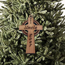 Load image into Gallery viewer, Best Uncle Ever Celtic Cross - Cedar Ornament