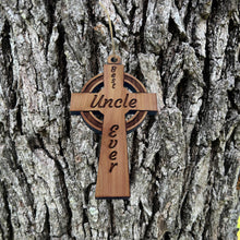 Load image into Gallery viewer, Best Uncle Ever Celtic Cross - Cedar Ornament