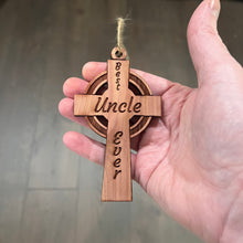 Load image into Gallery viewer, Best Uncle Ever Celtic Cross - Cedar Ornament