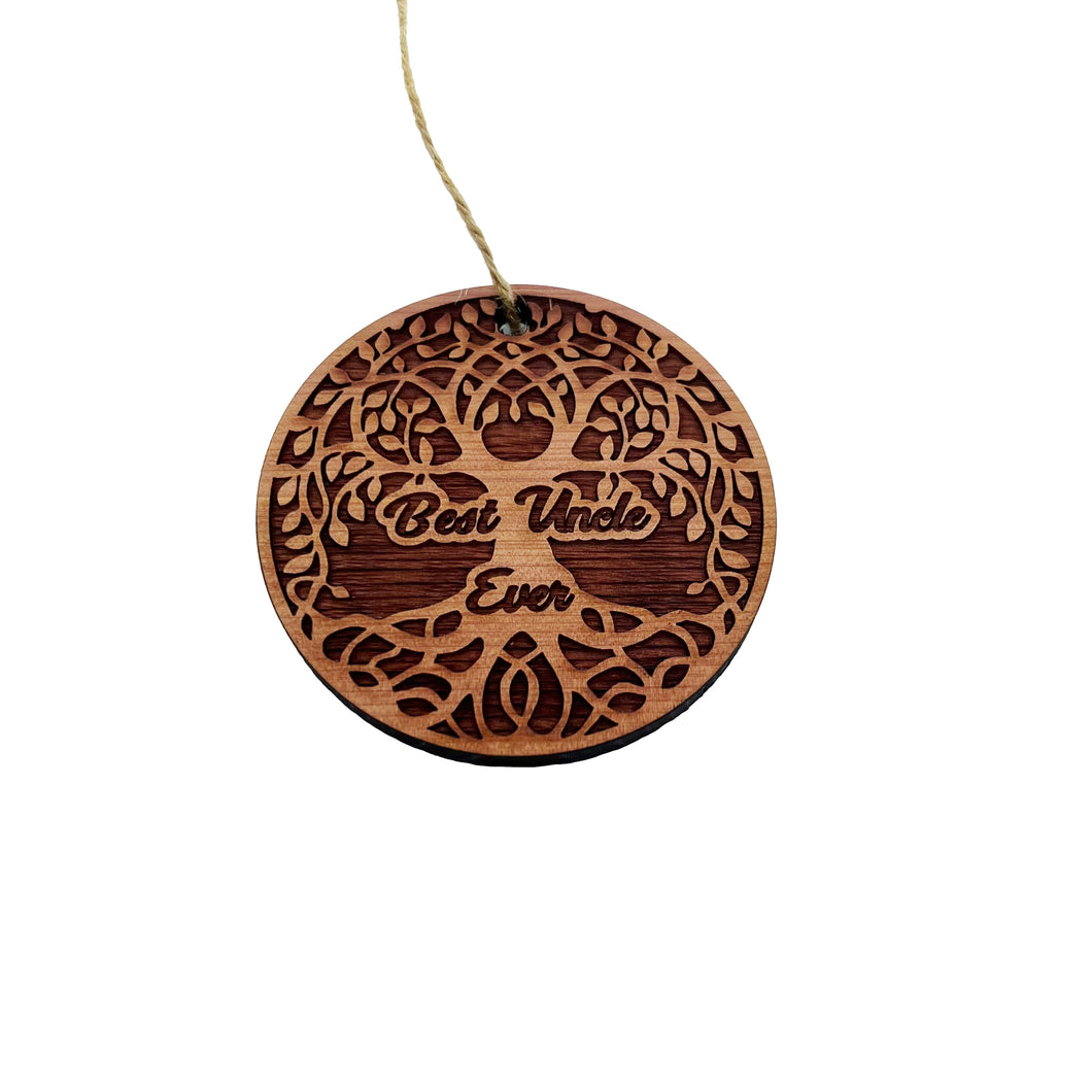 Best Uncle Ever Celtic Tree of Life - Cedar Ornament