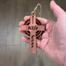 Load image into Gallery viewer, Best Wife Ever Celtic Cross - Cedar Ornament