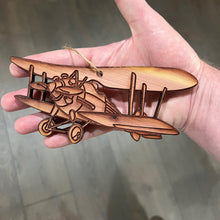 Load image into Gallery viewer, Bi Plane - Cedar Ornament