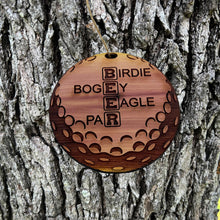 Load image into Gallery viewer, Birdie Bogey Eagle Par - Cedar Ornament