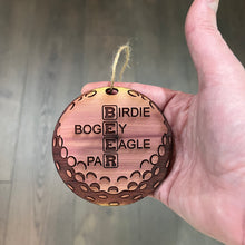 Load image into Gallery viewer, Birdie Bogey Eagle Par - Cedar Ornament