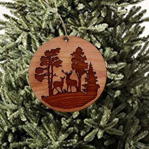 Buck and Doe - Cedar Ornament