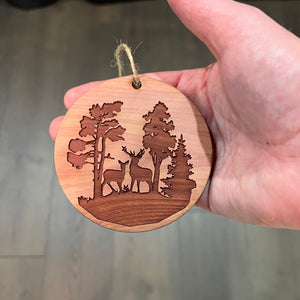 Buck and Doe - Cedar Ornament