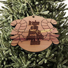 Load image into Gallery viewer, CANDY CANE it takes a big heart to shape little minds - Cedar Ornament