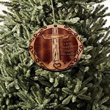 Load image into Gallery viewer, CROSS It takes a big heart to shape little minds - Cedar Ornament