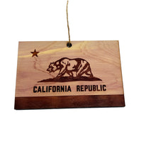 Load image into Gallery viewer, California Flag - Cedar Ornament