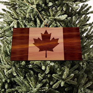 Canada Flag - Cedar Ornament