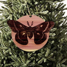 Load image into Gallery viewer, Cecropia Moth - Cedar Ornament