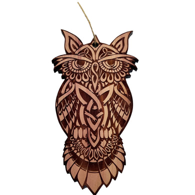 Celtic Owl - Cedar Ornament