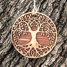 Load image into Gallery viewer, Celtic Tree of Life - Raw Cedar Ornament 3x3in