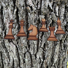 Load image into Gallery viewer, Chess Pieces all 6 - Cedar Ornament