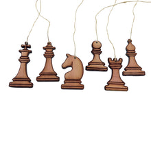 Load image into Gallery viewer, Chess Pieces all 6 - Cedar Ornament