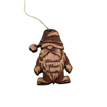 Load image into Gallery viewer, Christmas bearded gnome Worlds Best Brother - Cedar Ornament