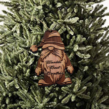 Load image into Gallery viewer, Christmas bearded gnome Worlds Best Brother - Cedar Ornament