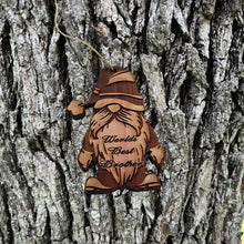 Load image into Gallery viewer, Christmas bearded gnome Worlds Best Brother - Cedar Ornament