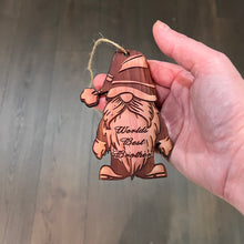 Load image into Gallery viewer, Christmas bearded gnome Worlds Best Brother - Cedar Ornament