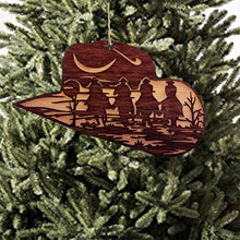 Load image into Gallery viewer, Cowboy Hat with Cowboys - Cedar Ornament