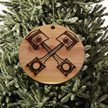 Load image into Gallery viewer, Cross Pistons - Cedar Ornament