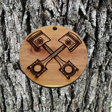 Load image into Gallery viewer, Cross Pistons - Cedar Ornament