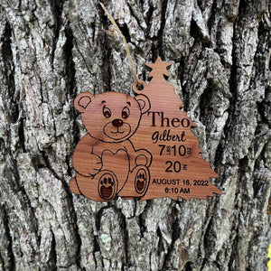 Custom PERSONALIZED Newborn - Cedar Ornament