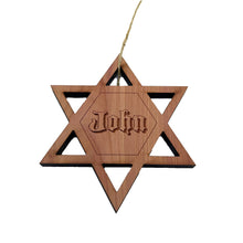 Load image into Gallery viewer, Custom PERSONALIZED Star of David With your Name - Cedar Ornament