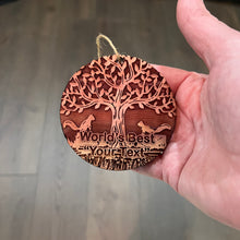 Load image into Gallery viewer, Custom PERSONALIZED Two Squirrels and Tree of life Worlds Best Your Text - Cedar Ornament