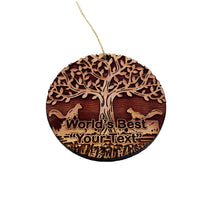 Load image into Gallery viewer, Custom PERSONALIZED Two Squirrels and Tree of life Worlds Best Your Text - Cedar Ornament