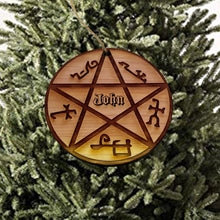 Load image into Gallery viewer, Customized PERSONALIZED Demon Trap With your Name - Cedar Ornament