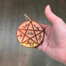 Load image into Gallery viewer, Customized PERSONALIZED Demon Trap With your Name - Cedar Ornament