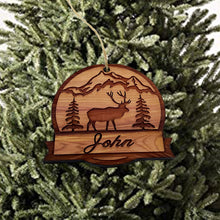 Load image into Gallery viewer, Customized PERSONALIZED Elk with your name - Cedar Ornament