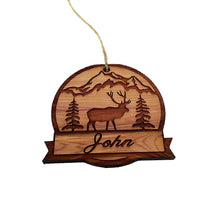 Load image into Gallery viewer, Customized PERSONALIZED Elk with your name - Cedar Ornament