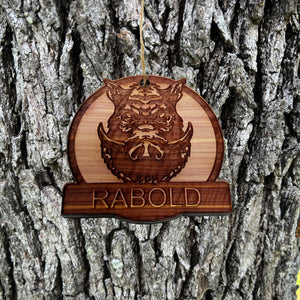 CEDAR Customized Personalized Wild Boar Head - Cedar Ornament