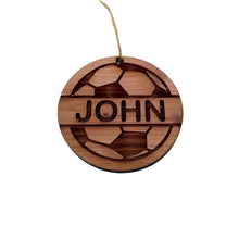 Load image into Gallery viewer, Customized PERSONALIZED Soccer Ball with your name - Cedar Ornament