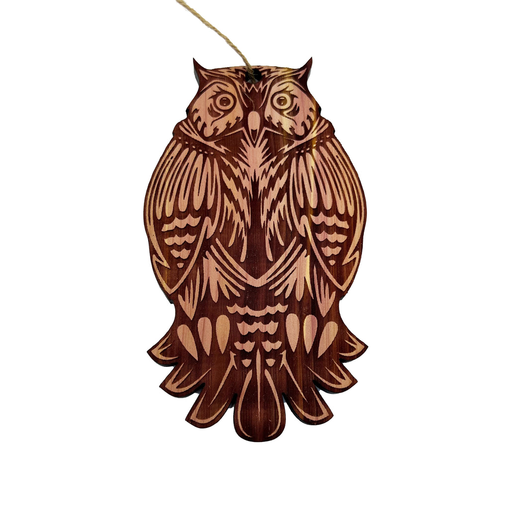 Cute Owl - Cedar Ornament