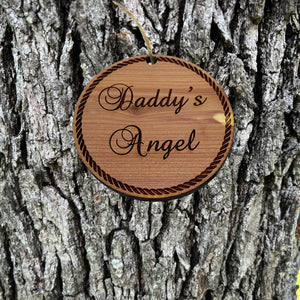 Daddys Angel - Cedar Ornament