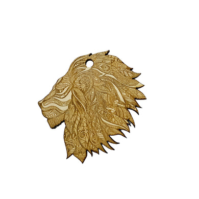 Ornament - Decorative Lion - Raw Wood