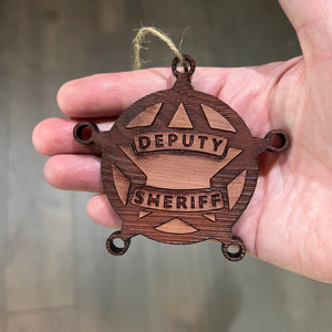 Deputy Sheriff - Cedar Ornament