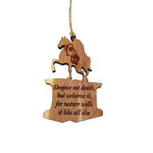 Load image into Gallery viewer, Despite not Death Marcus Aurelius CEDAR Ornament