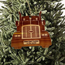 Load image into Gallery viewer, Diesel Best Dad Trucker in the world - Cedar Ornament