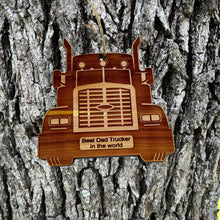 Load image into Gallery viewer, Diesel Best Dad Trucker in the world - Cedar Ornament