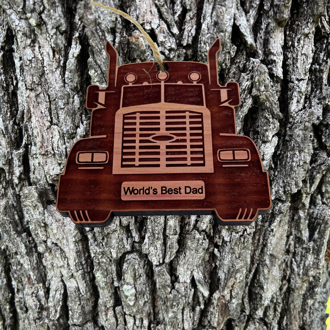 Diesel Worlds Best Dad - Cedar Ornament