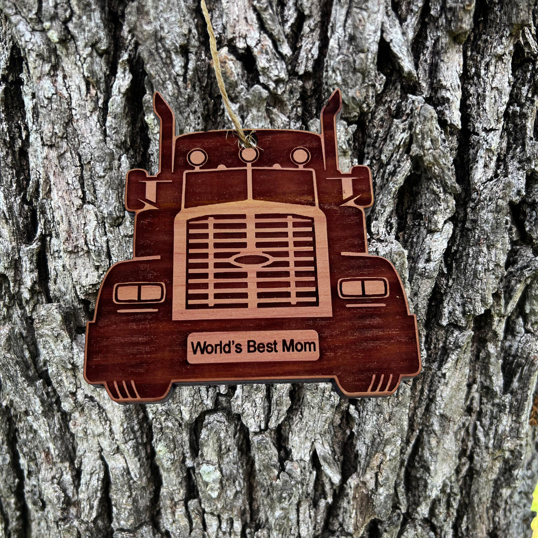 Diesel Worlds Best Mom - Cedar Ornament