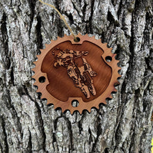 Load image into Gallery viewer, Dirtbike and Chainring - Cedar Ornament