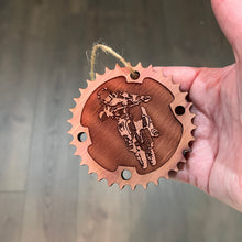 Load image into Gallery viewer, Dirtbike and Chainring - Cedar Ornament